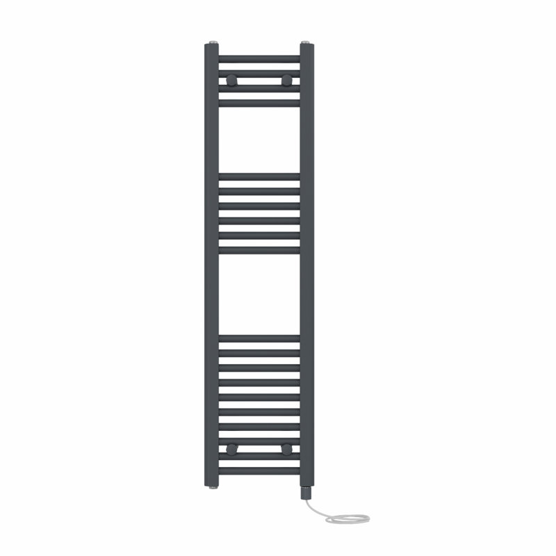 Straight Towel Rail Heated Towel Rails, Anthracite, 120cm H x 30cm W x 3cm D