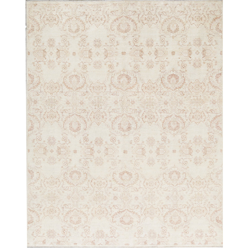 Wool Oriental Area Rug in Beige