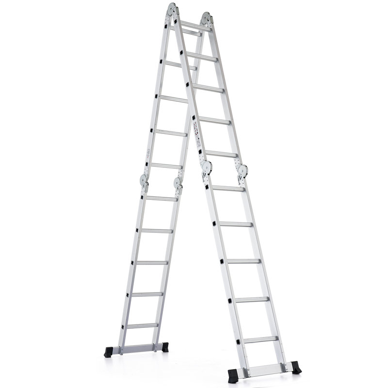 Échelle d'échafaudage multi-usage 19-en-1 19 pieds, échelle en aluminium pliable avec pieds antidérapants