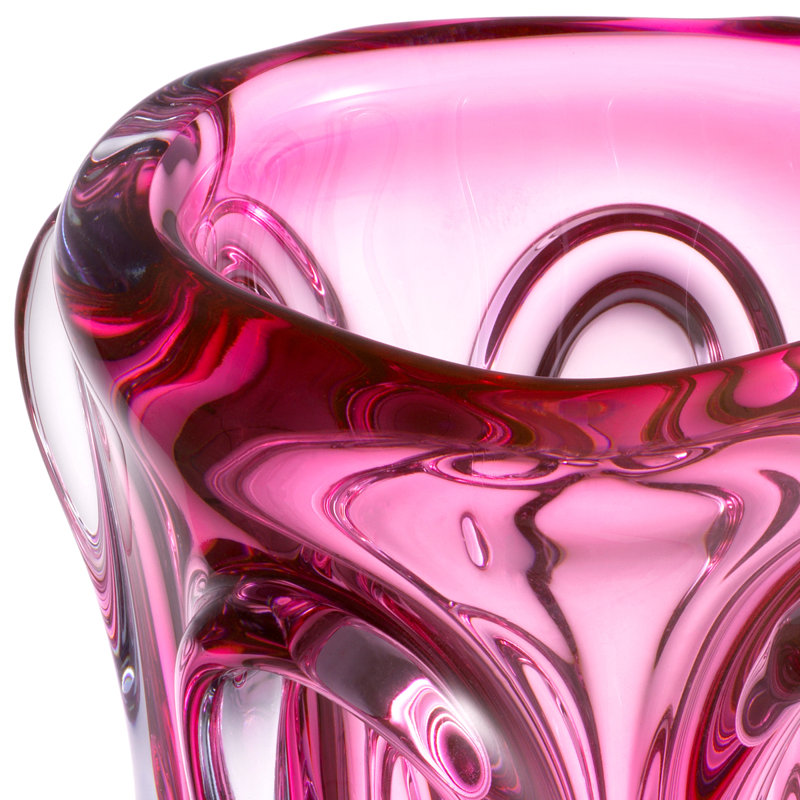 Aila Handmade Glass Table Vase, 12.1254'' H x 7.87'' W x 7.87'' D, Clear