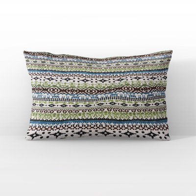 Plutus Green Red Blue Vibrant Horizon Stripe Luxury Pillow