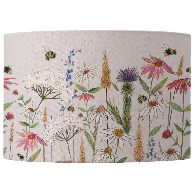 Cotton Round Lamp Shade, Cream, 25cm H x 40cm W x 40cm