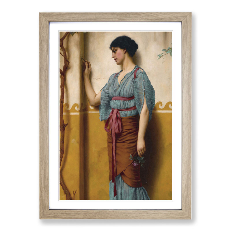 The Trysting Place by John William Godward - Picture Frame Painting, Oak Framed, 36cm H x 27cm W x 2cm D