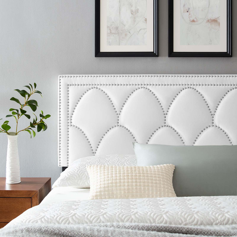 Modway Greta Performance Velvet Headboard, White, King