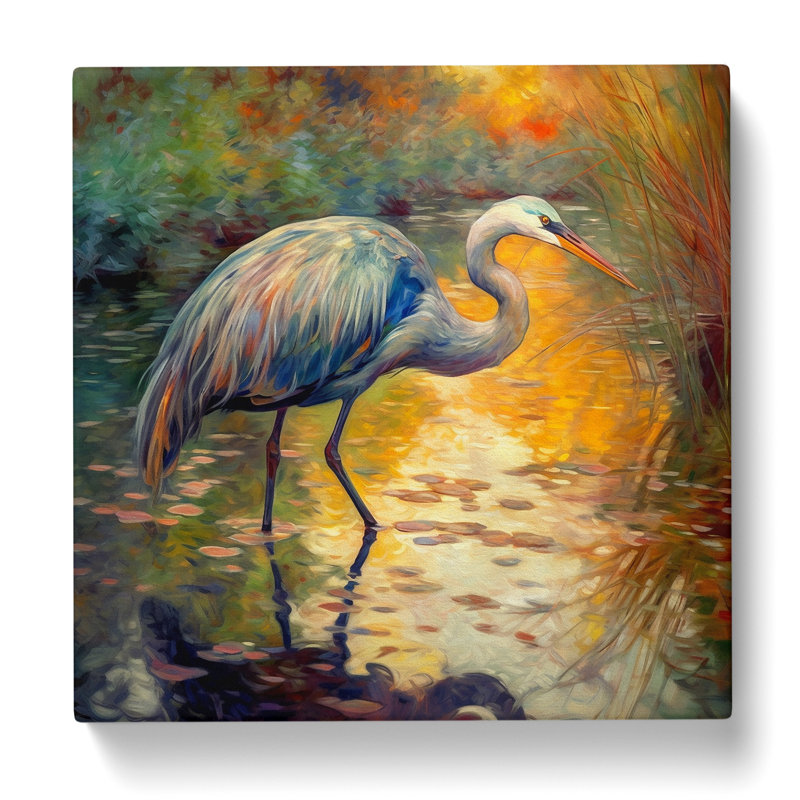 Heron Neo-Impressionism No.1 - Wrapped Canvas
