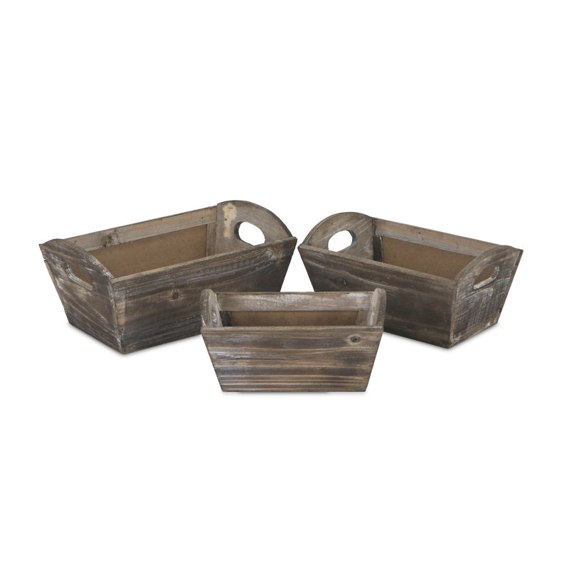Ensemble de 3 boîtes à fleurs en acier Plimoth