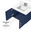 30 po Meuble-lavabo bleu marine avec comptoir en quartz blanc, robinet, miroir à DEL - et meuble-lavabo à conception fonctionnelle x P 22 po-1300929206