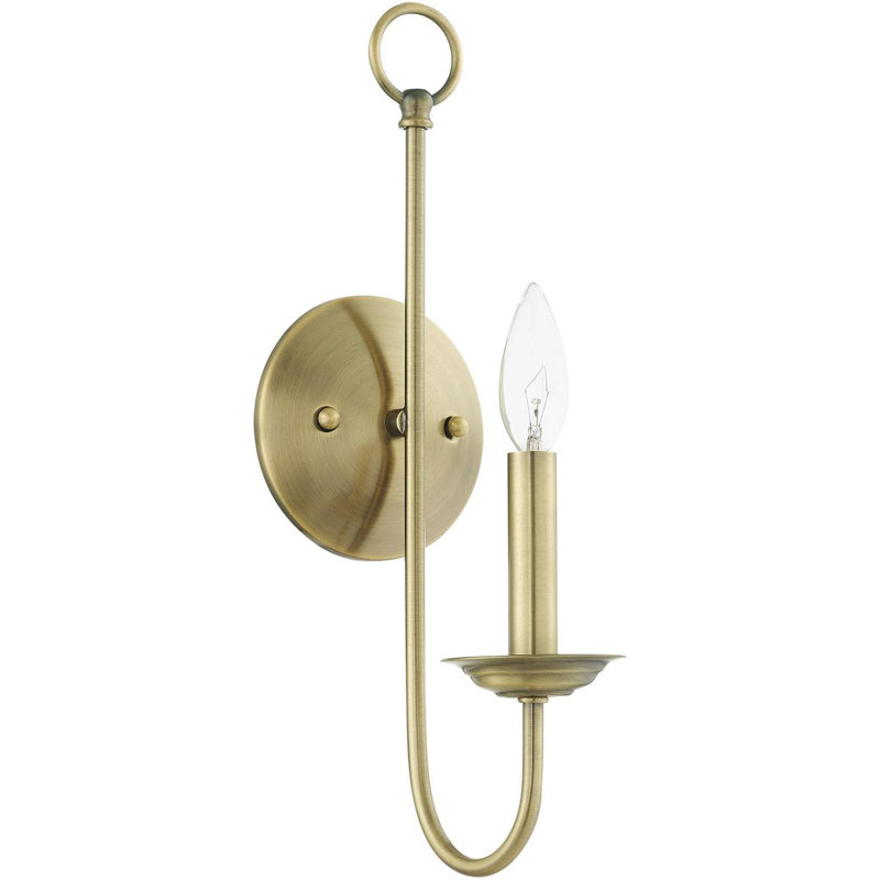 Applique murale avec base en acier - luminaire industriel 5 po, Laiton antique