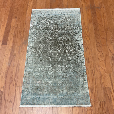Williston Forge Turkish Modern Erased Design Wool & Silk Rug