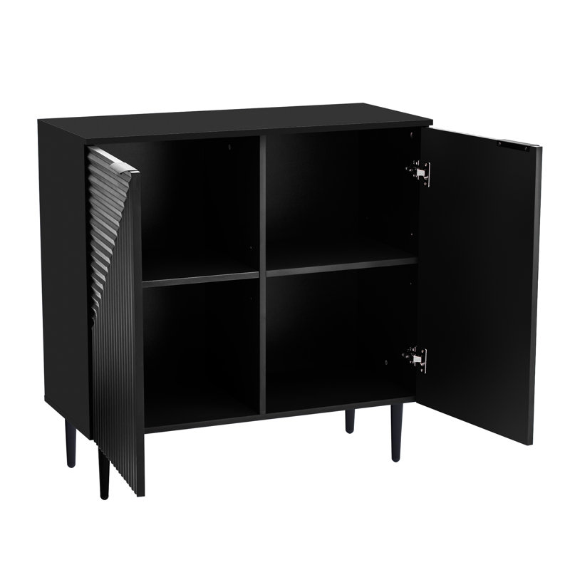 Armoires modernes de 2 - Motif géométrique de porte, tablettes réglables, espace de rangement suffisant pour meuble télé, rangement, capacité généreuse