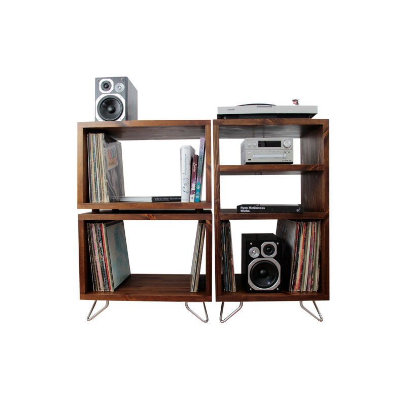 Deluxe Wooden Multimedia Open DVD/CD Shelf