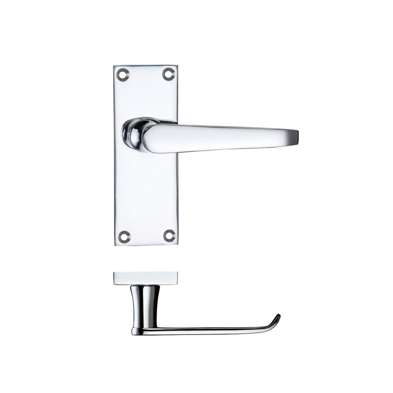 Kuzma Latch Door Handle, Polished Chrome