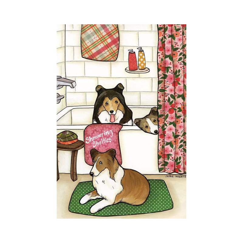 Showering Shelties by Jamie Morath - Print on Canvas, 66.04cm H x 45.72cm W x 3.81cm D, Wrapped Canvas