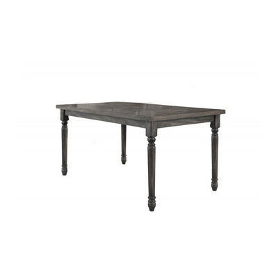 Transitional 59-Inch Rectangular Dining Table in Weathered Grey Birch Veneer