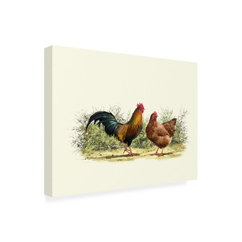 Toile d'extérieur Ashawn The Macneil Studio «Cockerel and Hen», H 18 po x l 24 po x P 1,5 po