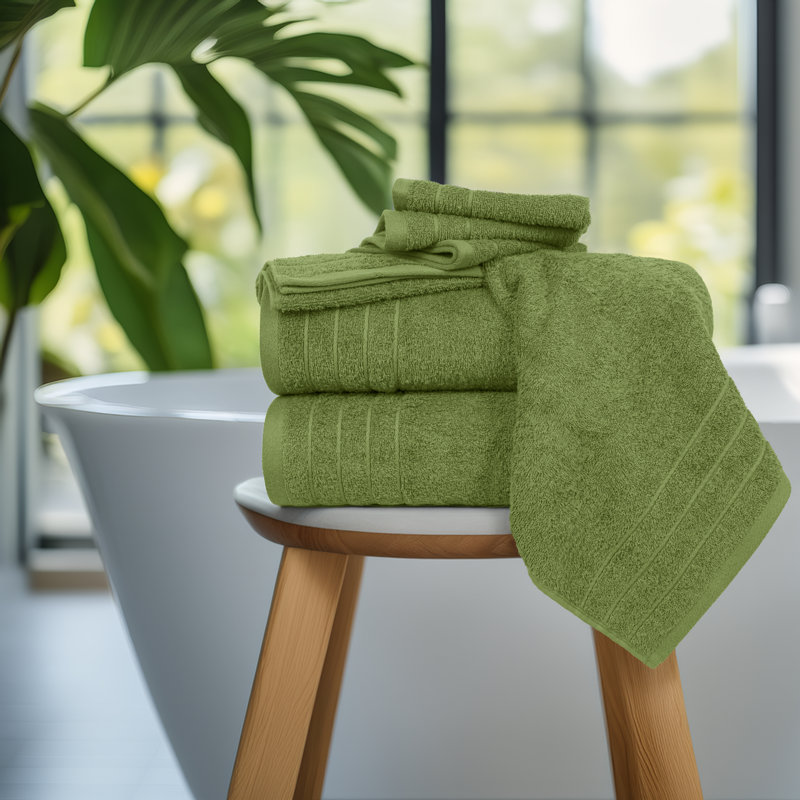 100% Cotton Midweight Mulit-Size Set, Forest Green