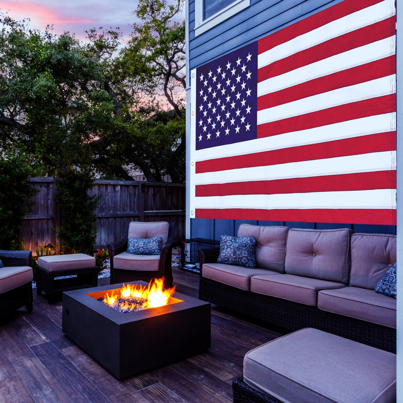 Drapeau des États-Unis en nylon pour la maison et le public avec étoiles brodées Mobin, H 60 po x l 96 po