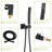 10 Inch Wall Mounted Dual Shower - Matte Black With Rainfall And Handheld Shower, 1.8 Gpm, Stainless Steel, Practical Design Head Mounted, Flange/ Included-127233233