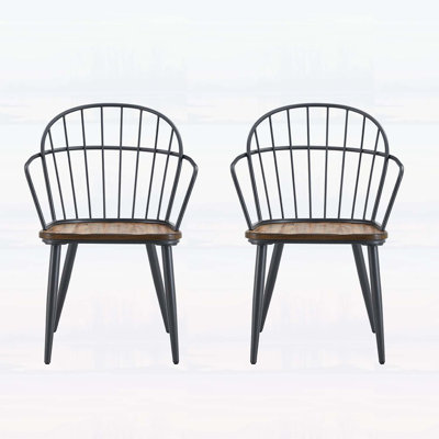 Indoor Dining Chair With Metal Legs (Set Of 2)