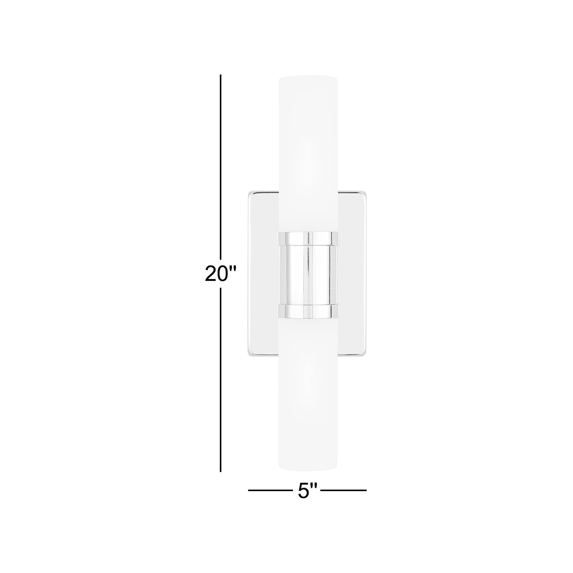 Evelien 2-Light Dimmable Metal Vanity Light, 60 W, Brushed Nickel, 20" H x 5" W x 3.63" D