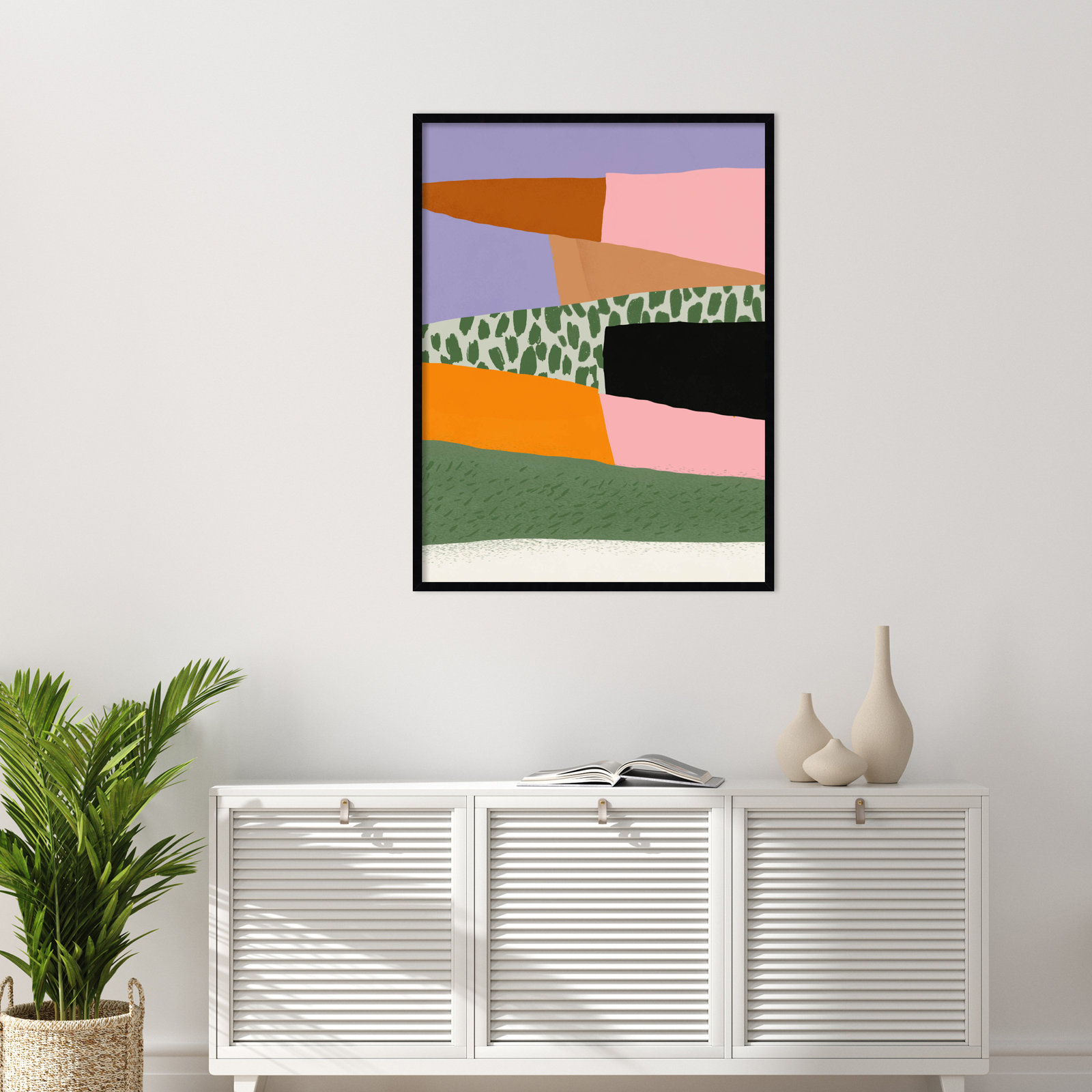 Abstract Minimalism Collage 02 Print, Black, 41" H x 31" W