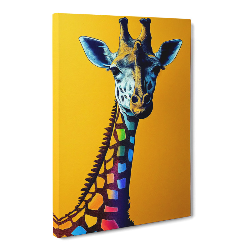 Giraffe Crayon - Wrapped Canvas, 60cm H x 40cm W x 3cm D