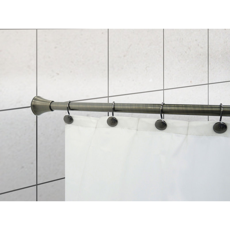 2.5'' Straight Tension Shower Curtain Rod & Hook Set