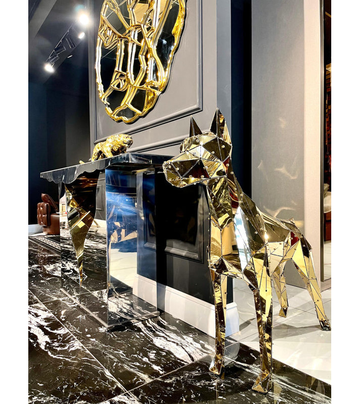 Statue de Doberman - Or titane - XL, XL, Gold