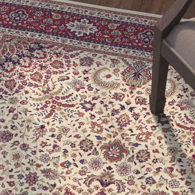 Tapis ivoire / bourgogne Shelburne, Rectangle 7 pi 10 po x 11 pi