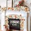 Guirlande d'automne neutre pour foyer de cheminée - Paquet de 2 feuilles d'automne de 6 pi décoratives pour la maison