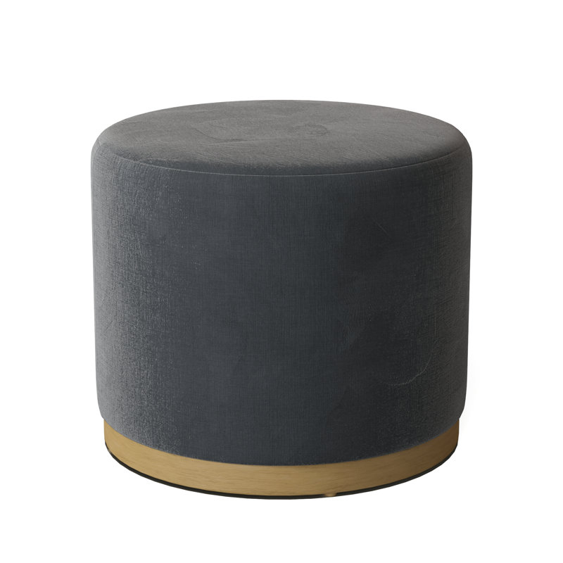 Corbin 18.5" Wide Round Standard Ottoman, Hazelnut, 9107 Prussian