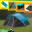 Wakeman Outdoors Cabin-Style 6 Person Camping Tent with Built-In Screen Tent and Carrying Bag, Teal-131090443