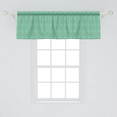 Ambesonne Mint Valance Pack of 2 Nested Squares Pattern - White Almond Green Mint