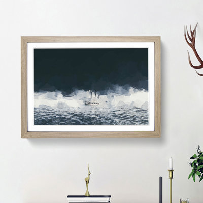 Boat in the Arctic in Abstract - Picture Frame Painting Print