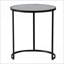 Tables basses gigognes en métal (ensemble de 2) peu encombrantes avec plateau moucheté bleu-blanc, aucun assemblage requis
