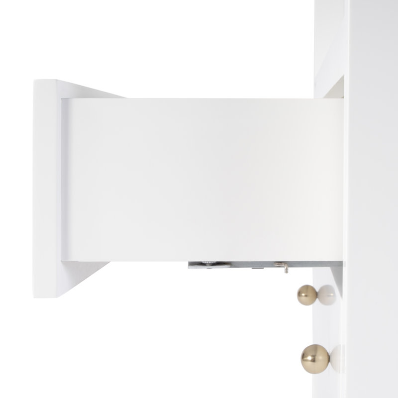 Nora 2-Drawer Wide Nightstand, Smooth White