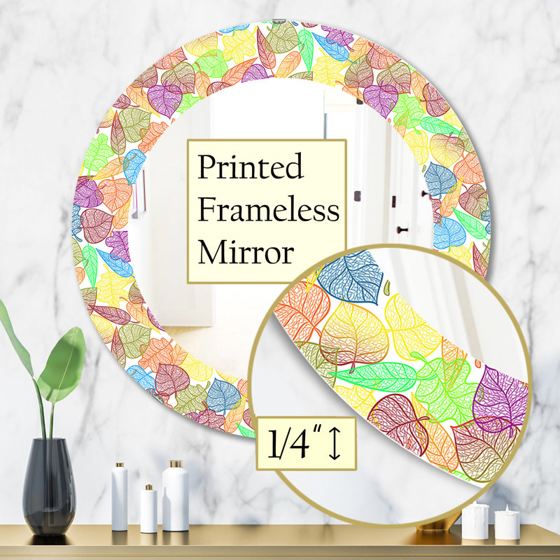 Miroir mural Autumn & Leaves, H 31,5 po x l po