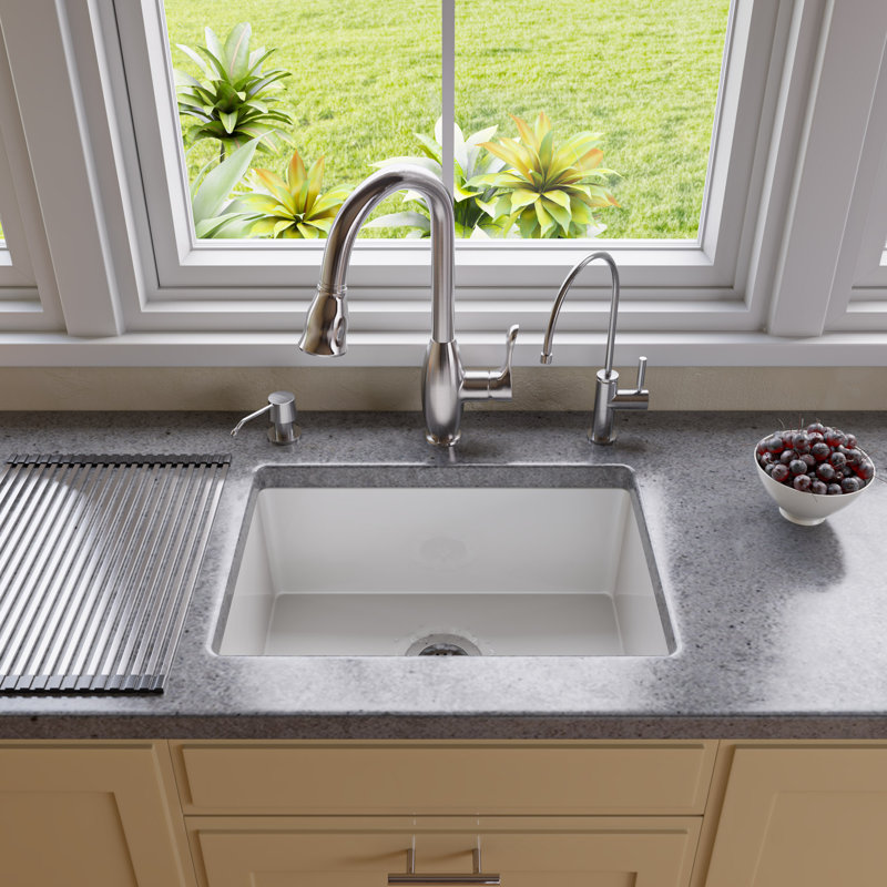 23.25'' L Single Bowl Fireclay Kitchen Sink