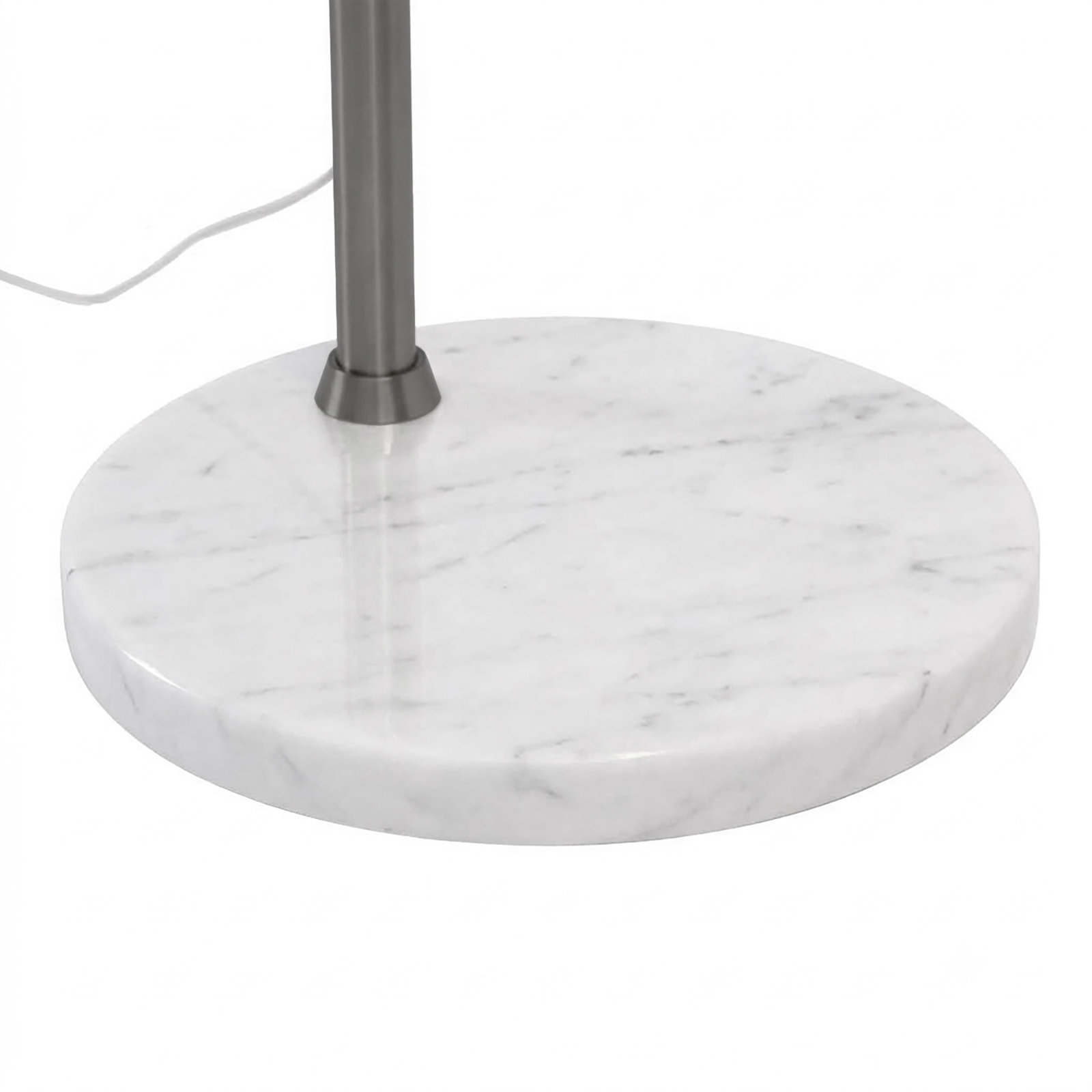 Mouton 92 " Dimmable Floor Lamp, White Marble, Black Nickel