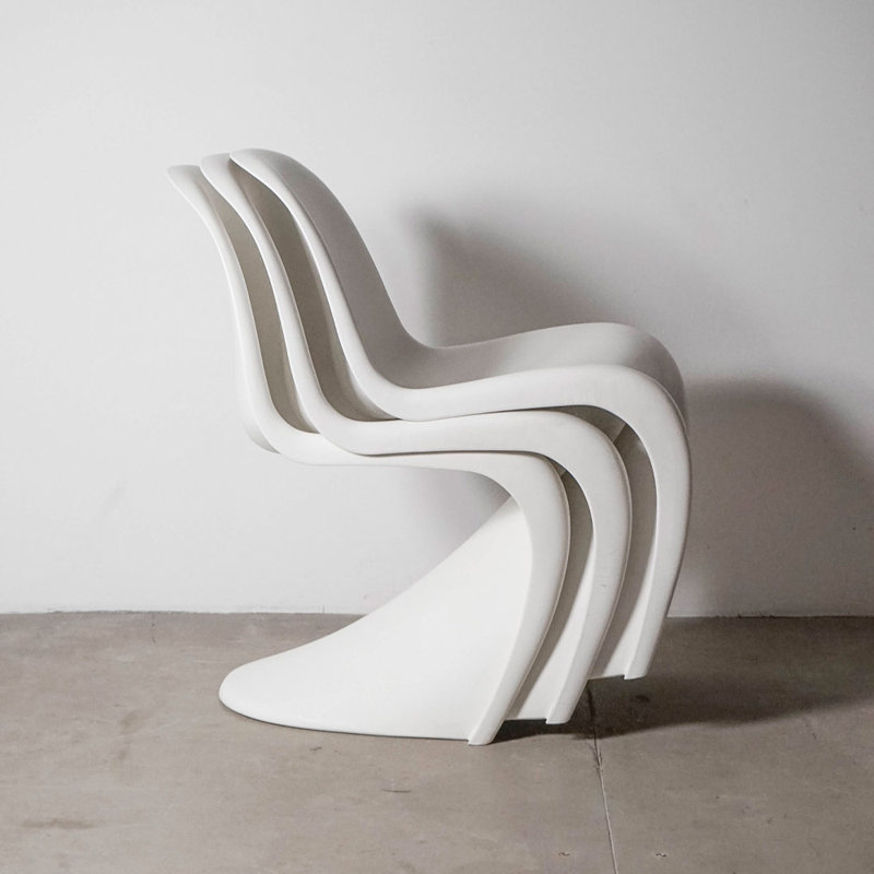 Chaise d'appoint en S finition mate, 2, White