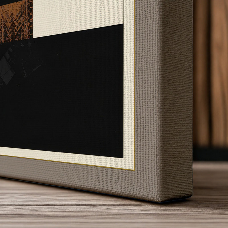 Composition Geometric - Wrapped Canvas, 36x24 - 91.4 x 61.0 cm, Taupe Border