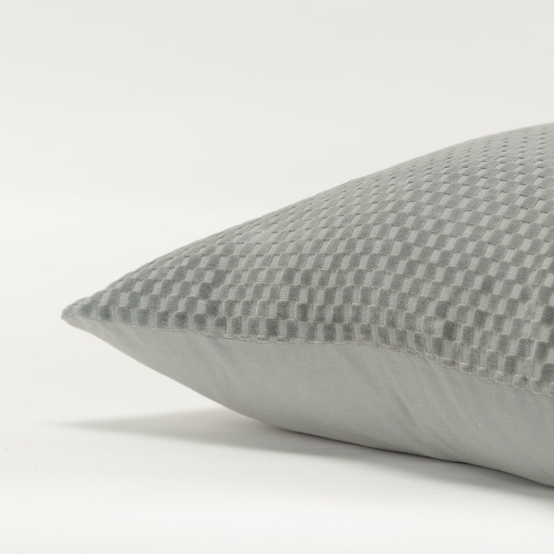 Zoya Textured Cotton Throw Pillow, Gray