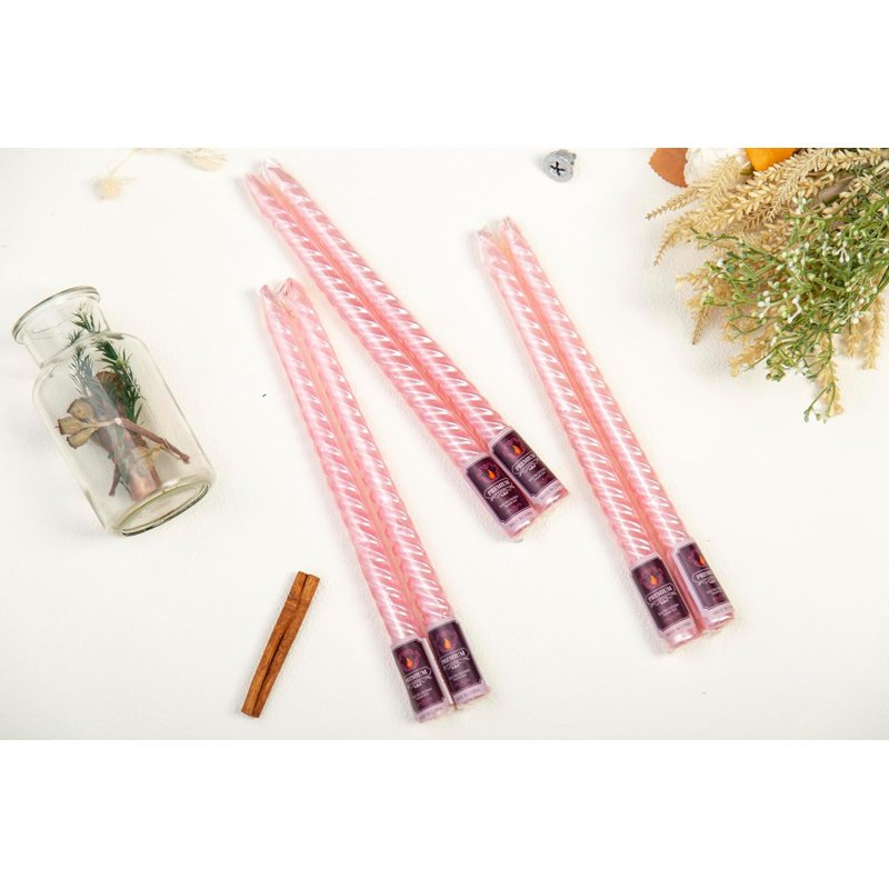 Bougies spiralées en cire, chandelles non parfumées, bougies torsadées pour la maison, le mariage, la table de salle à manger | Paquet de 6 bâtons de bougie