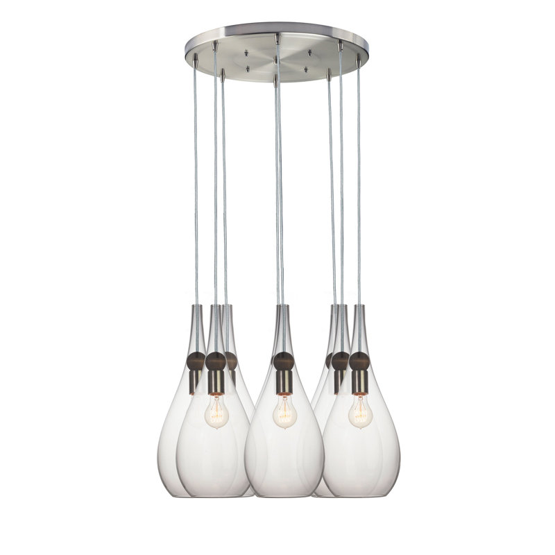 Earth 8 - Light Chandelier, LED, Brushed Nickel, 108" H x 18" W x 18" D