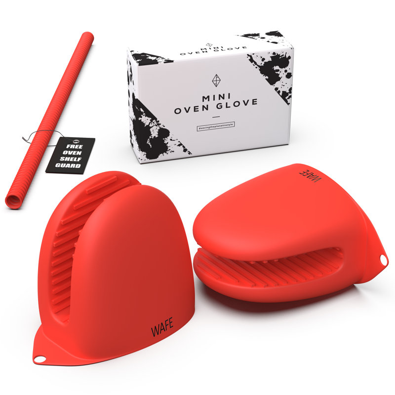 Oven Glove for Air Fryer with Ovenshelf Protector, Red