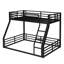 Structure de lit superposé en métal robuste avec design réducteur de bruit pour enfants, adolescents et adultes, noir-356067146