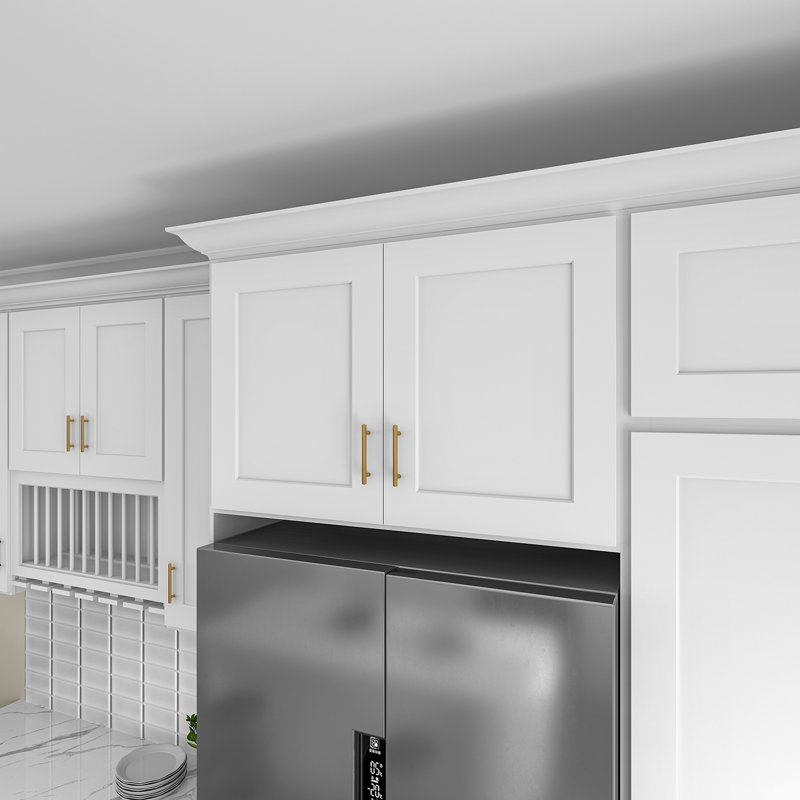 Armoire de cuisine en bois massif prête à assembler, White, H 15 po x l 27 po x P 12 po