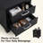 23.62" Modern Black Nightstand With 2-Drawer 