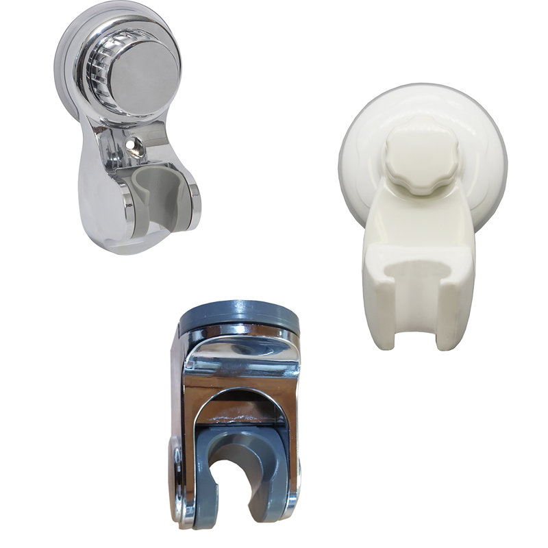 White Plastic Rust Resistant Suction Shower Head Bracket