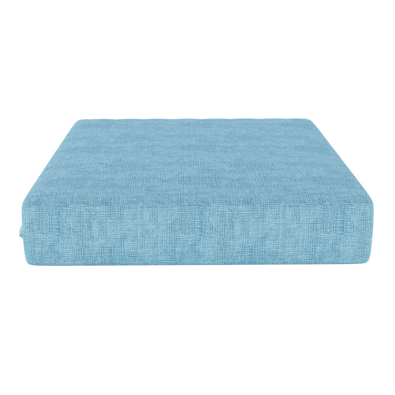 Ottoman Outdoor Patio Cushion With Sunbrella Fabric, Cast Horizon Sunbrella® Plainweave